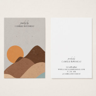 Boho Terracotta Sand Abstract Earring Display Card Visitekaartje