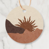 Boho Terracotta Sand Abstracte productprijs Bedankjes Labels (Achterkant)