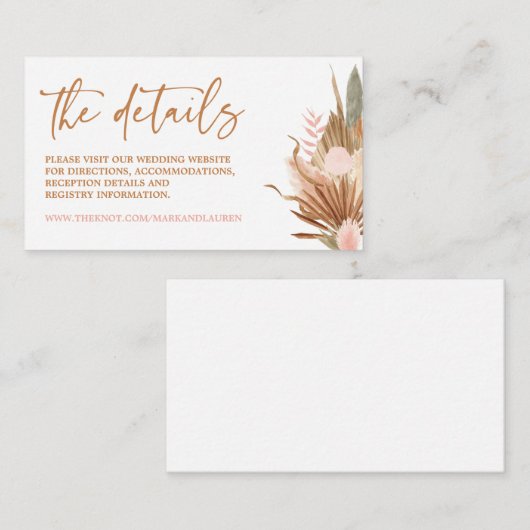 Boho Terracotta Site Web Info Carte de boîtier (Devant / Derrière)