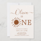 Boho Terracotta Soleil 1er Anniversaire Invitation (Devant)