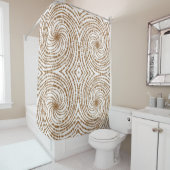Boho Terracotta Spiral Pattern Douchegordijn (In situ)
