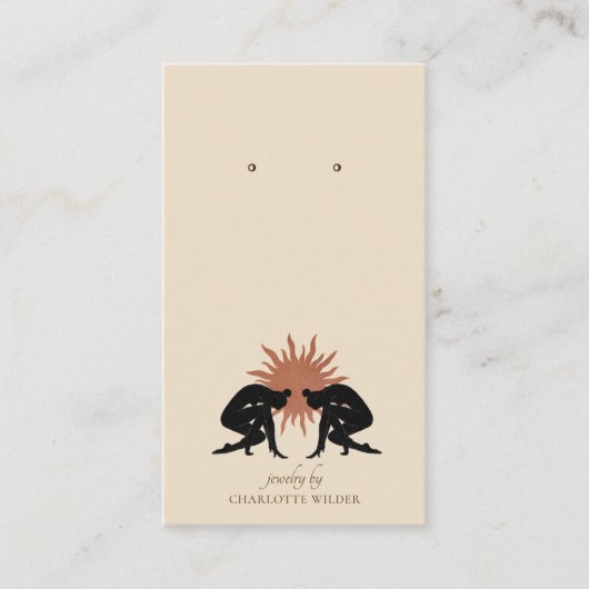 Boho Terracotta Sun Bijoux artisanaux Cartes d'aff (Devant)