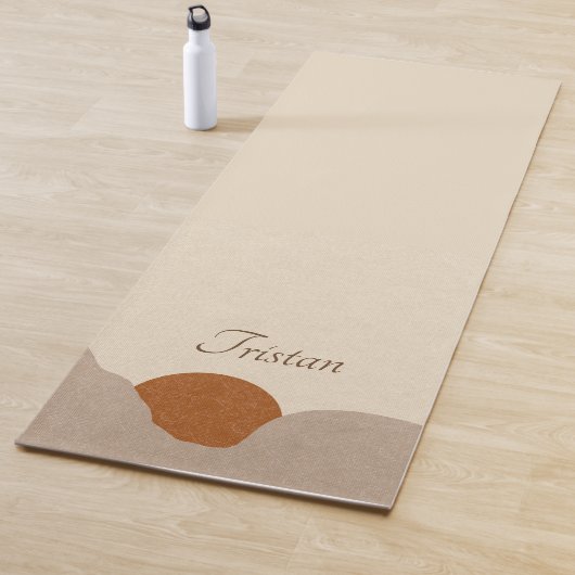 Boho Terracotta Sun Yoga Mat (In situ)