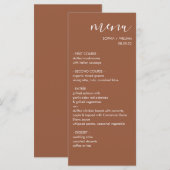 Boho Terracotta Trouwmenu Menu (Voorkant / Achterkant)