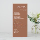 Boho Terracotta Trouwmenu Menu (Staand voorkant)