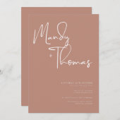 Boho terracotta trouwuitnodiging  kaart (Voorkant / Achterkant)