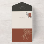 Boho Terracotta verbrande Sinaasappels bruiloft All In One Uitnodiging (Buitenkant)