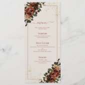 Boho Terracotta Verdure Floral Mariage Menu (Devant)