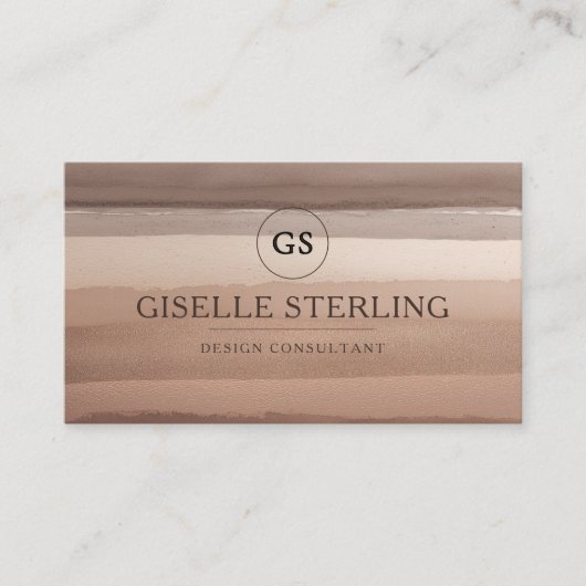 Boho terracotta Waterverf Abstract monogram Visitekaartje (Voorkant)