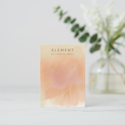 Boho Terracotta Waterverf Earring Display Visitekaartje (Staand voorkant)