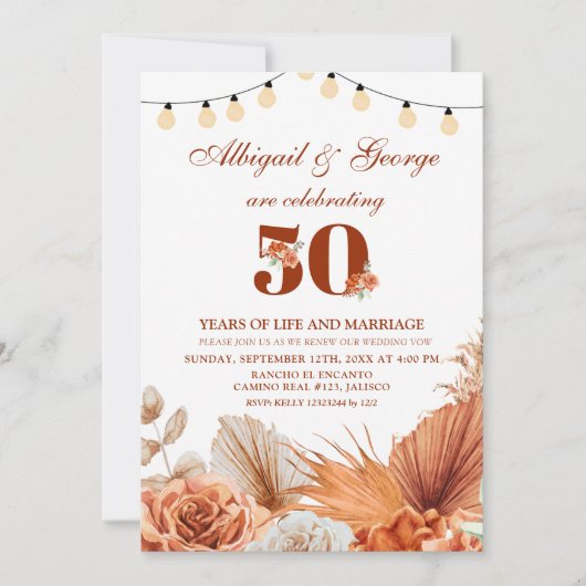 Boho Terracotta We still Do Jubileum Uitnodiging (Voorkant)