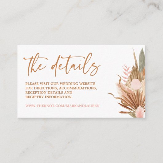 Boho Terracotta Website Info Enclosure Kaart (Voorkant)