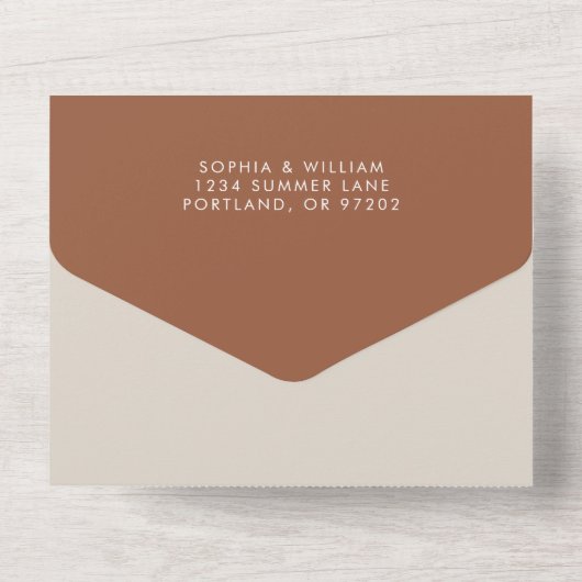 Boho Terracotta Wedding All In One Uitnodiging (Achterkant)