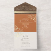 Boho Terracotta Wedding All In One Uitnodiging (Binnen)