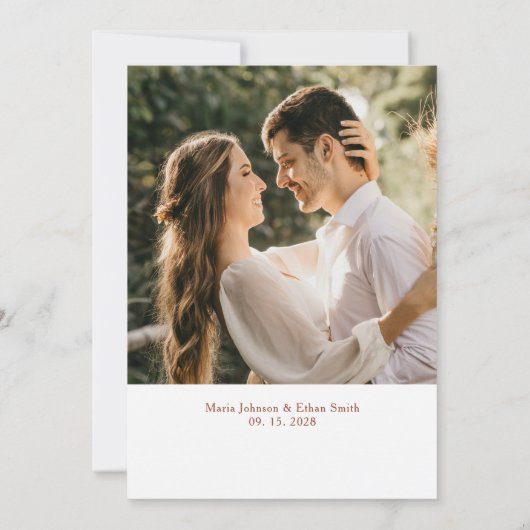 Boho Terracotta Wedding Invitation Kaart (Achterkant)