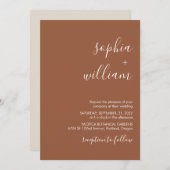 Boho Terracotta Wedding Invitation Kaart (Voorkant / Achterkant)