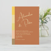 Boho Terracotta Wedding Kaart (Staand voorkant)