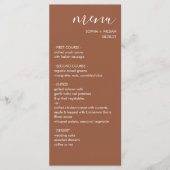 Boho Terracotta Wedding Menu (Voorkant)