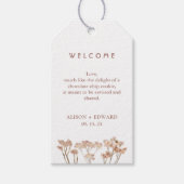 Boho Terracotta Wildbloemen Trouwgunst Cadeaulabel (Voorkant)