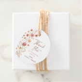 Boho Terracotta Wildflower Baby shower Bedankjes Labels (In situ)