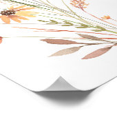 Boho Terracotta Wildflower Baby shower Welkom Poster (Hoek)