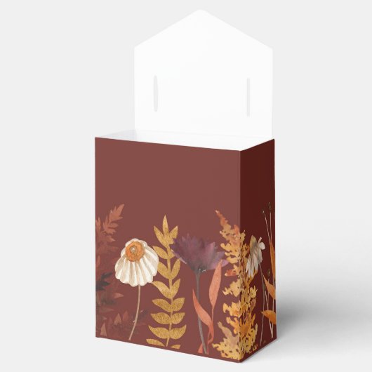 Boho Terracotta Wildflower herfst herfst bruiloft Bedankdoosjes (Geopend)