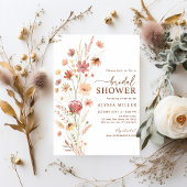 Boho Terracotta Wildflower Vrijgezellenfeest Kaart