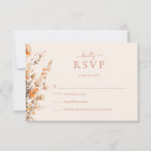 Boho Terracotta Wildflowers Wedding RSVP Card (Devant)