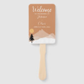 Boho terracotta woestijn thema bruiloft programma handwaaier (Voorkant)