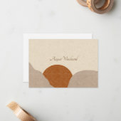 Boho Terracotta Zand Abstract Gepersonaliseerd Notitiekaartje (Voorkant / Achterkant in situ)