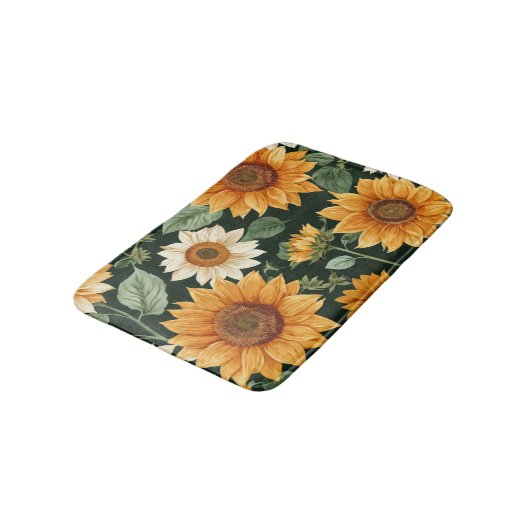 Boho Terracotta Zonnebloem Patroon Badmat (Gekanteld)