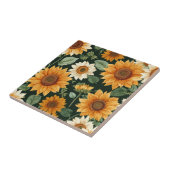 Boho Terracotta Zonnebloem Patroon Tegeltje (Zijkant)