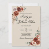 Boho terre cuite qr code invitation de mariage 2 e (Devant)