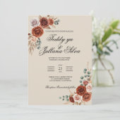 Boho terre cuite qr code invitation de mariage 2 e (Debout devant)