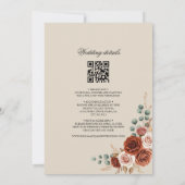 Boho terre cuite qr code invitation de mariage 2 e (Dos)