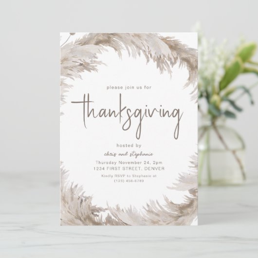 Boho Thanksgiving Dîner de fête Invitation (Debout devant)