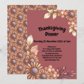 Boho Thanksgiving Diner Invitation (Devant / Derrière)
