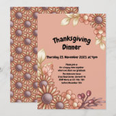 Boho Thanksgiving Diner Invitation (Devant / Derrière)