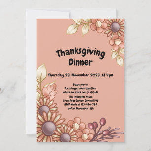 Boho Thanksgiving Diner Invitation