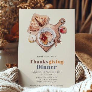 Boho Thanksgiving Dinner Feast Kaart