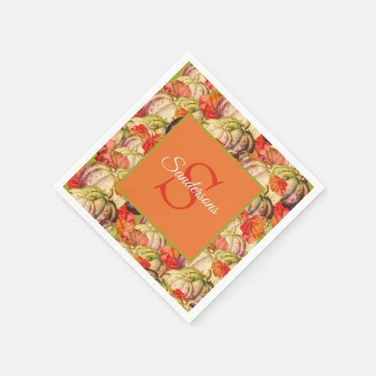 Boho Thanksgiving Herfst Decor Waterverf Pompoen Servet (Hoek)