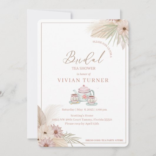 Boho Thee Feestje Kaart (Voorkant)