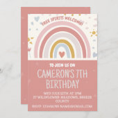 Boho Thème Anniversaire de enfant Party Invitation (Devant / Derrière)