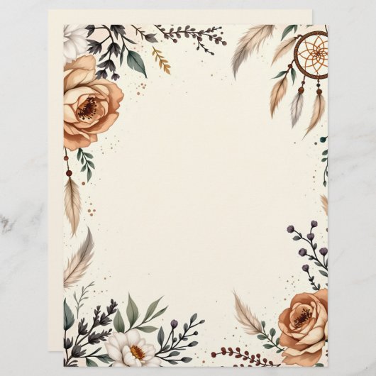 Boho Theme met Dreamcatcher Briefhoofd (Voorkant / Achterkant)