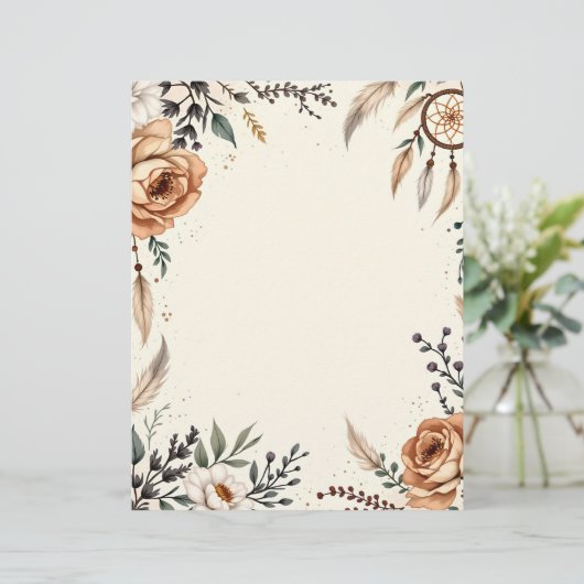 Boho Theme met Dreamcatcher Briefhoofd (Staand voorkant)