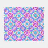 Boho Tie Dye Pattern Cheerful Fleece Blanket Deken (Voorkant (Horizontaal))