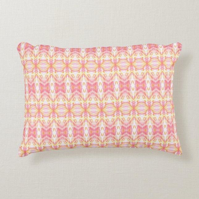 Boho Tie Dye Pattern Pink & Yellow - Accent Pillow Kussen (Voorkant)