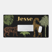 Boho Tiger Giraffe Safari noir (Clavier et souris)