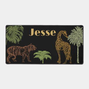 Boho Tiger Giraffe Safari noir
