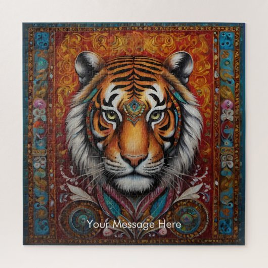 Boho Tiger Puzzle - L'art animalier de la jungle (Vertical)